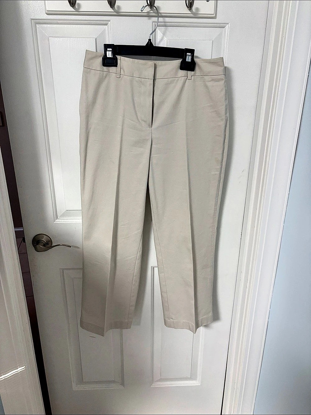 Ann Taylor LOFT Stretch Ankle Pants in Beige Size Large